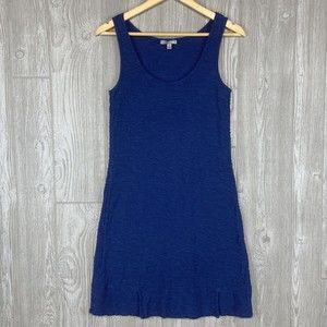 HORNY TOAD Navy Blue Sleeveless Samba‎ Wave Textured Tank Dress Womens Sz Small